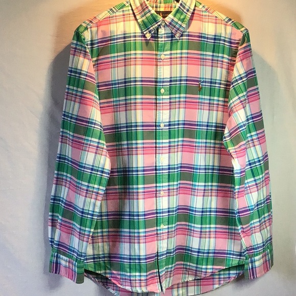 Ralph Lauren woven cotton long sleeve button down shirt (Classic Medium) - Picture 3 of 9